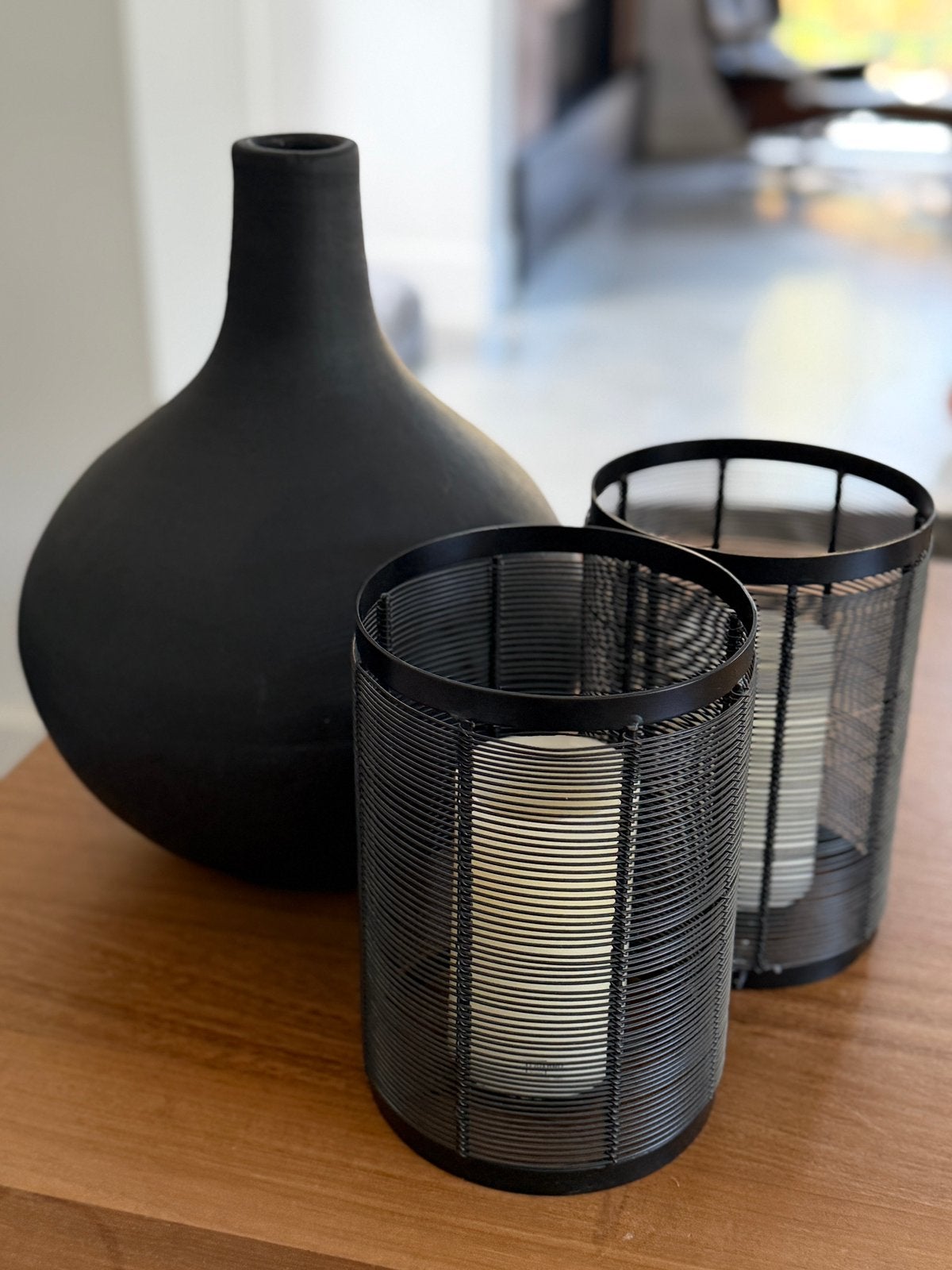 Zwart metalen windlichten XL - Zara Home, Windlicht, Ophalen of Verzenden, Zo goed als nieuw, Metaal