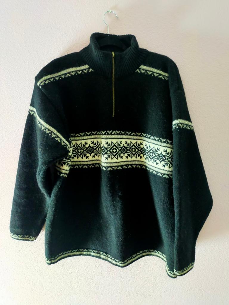 Norwool trui uit Noorwegen met Noors patroon, Kleding | Dames, Truien en Vesten, Zwart, Maat 42/44 (L), Ophalen of Verzenden, Zo goed als nieuw