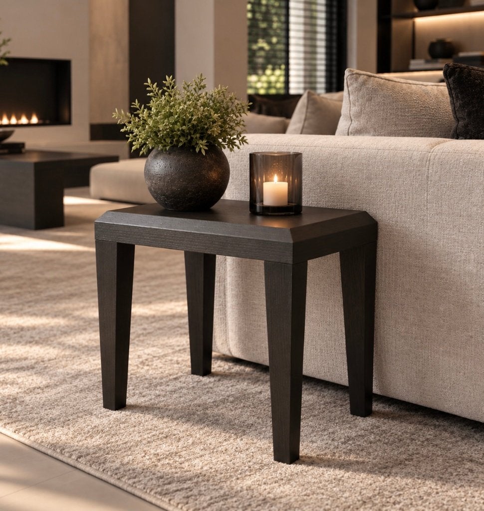 Showroommodel van Natuzzi salontafel hout Italiaans, Huis en Inrichting, 50 tot 100 cm, Vierkant, Nieuw, 50 tot 100 cm