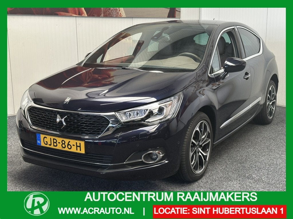 DS DS 4 1.6THP 165PK CHIC AUTOMAAT COGNAC LEDER ACHTERUITRIJ, Auto's, DS, Gebruikt, 4 cilinders, Blauw, 1650 kg