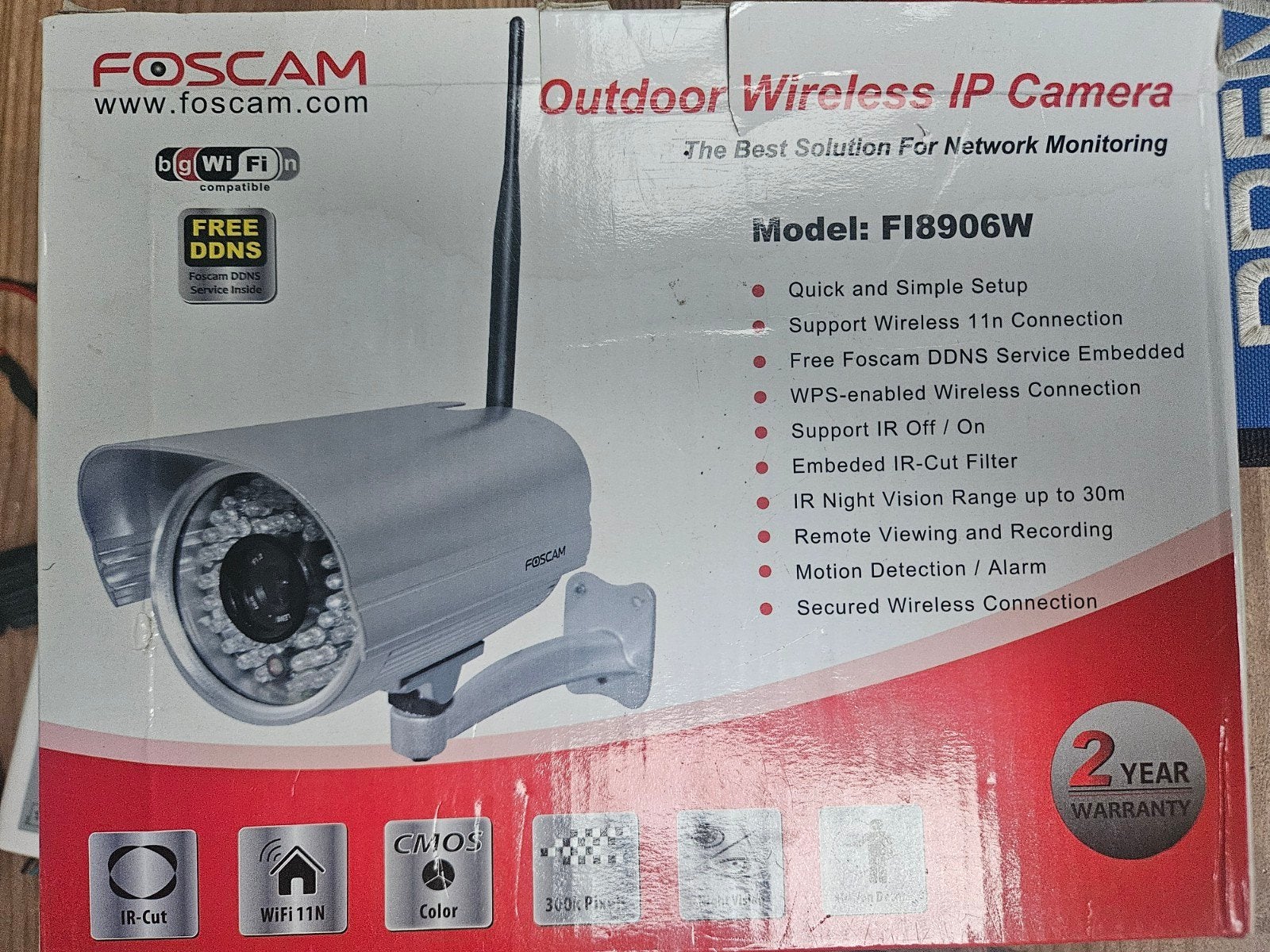 Foscam FI8906W Draadloze Buiten IP Camera, Audio, Tv en Foto, Ophalen of Verzenden, Nieuw, Buitencamera