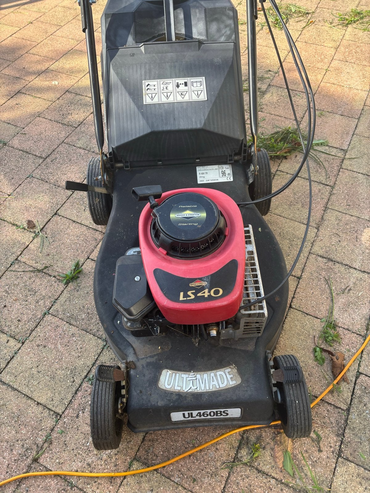 Ultimade UL460BS Benzine Grasmaaier Briggs & Stratton LS40, Tuin en Terras, Ophalen, Cirkelmaaier, Gebruikt, Opvangbak