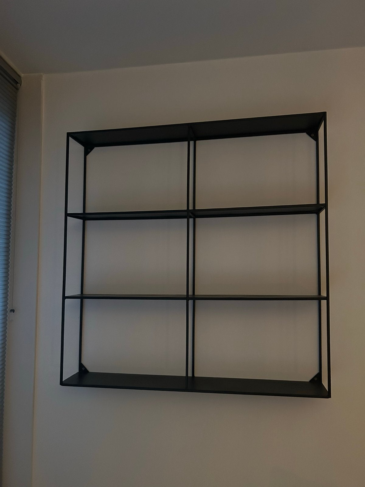 Wandrek zwart metaal Woood 90x90x15 cm, Huis en Inrichting, Ophalen, Zo goed als nieuw