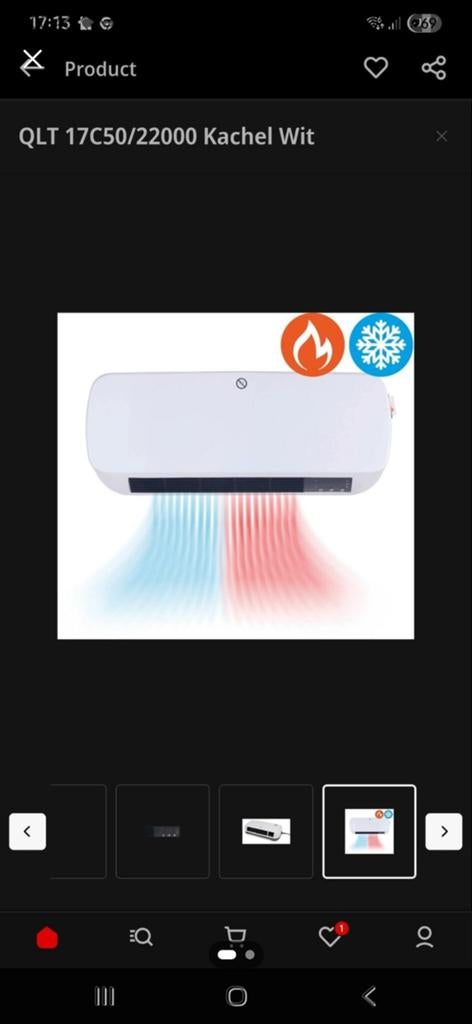 QLT wand VENTILATOR/KACHEL NIEUW in doos, Witgoed en Apparatuur, Ventilatoren, Ophalen, Ventilator met afstandsbediening, Nieuw