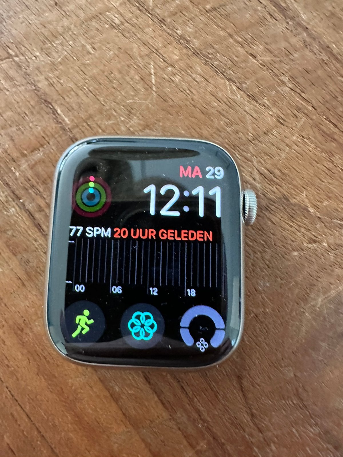 Apple Watch series 9 RVS 45mm GPS+Cellular nieuwstaat, Blauw, IOS, Ophalen of Verzenden, Zo goed als nieuw