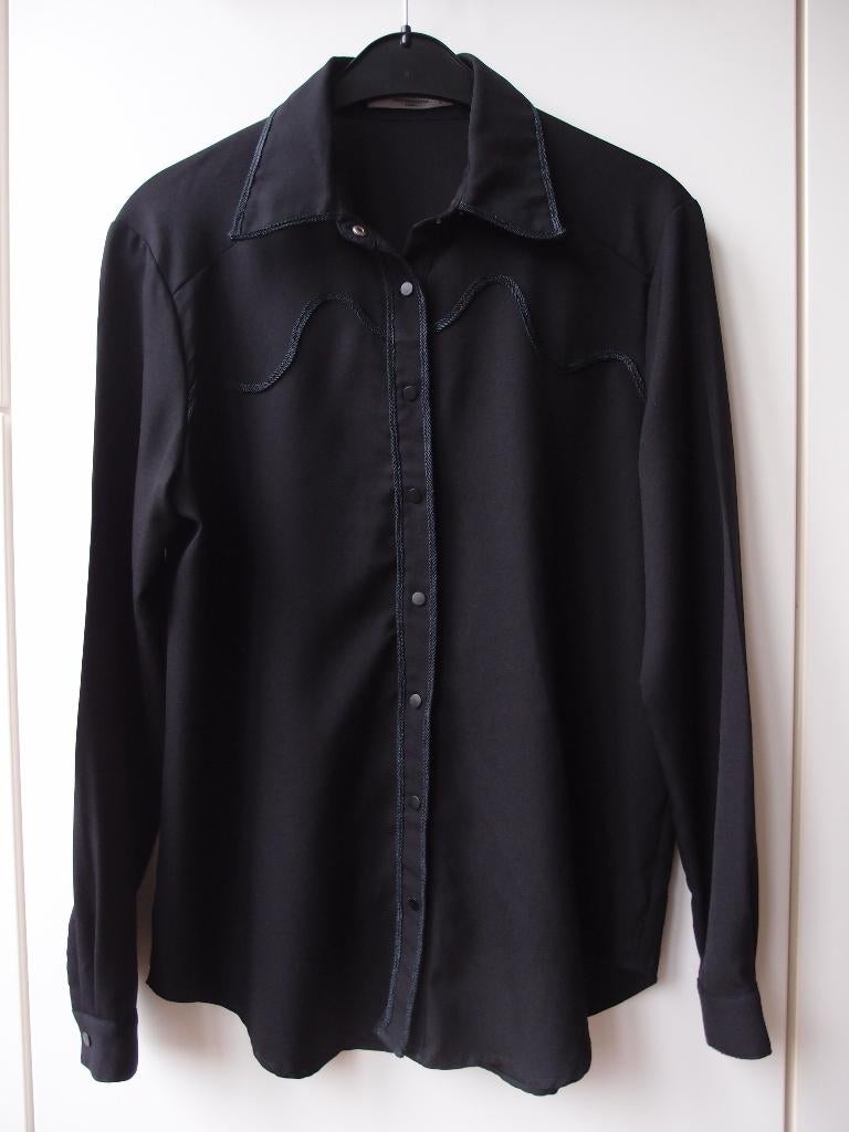 Mooie zwarte dames meisjes blouse label maat S draag maat M, Maat 38/40 (M), Zwart, Bachelorette, Ophalen of Verzenden