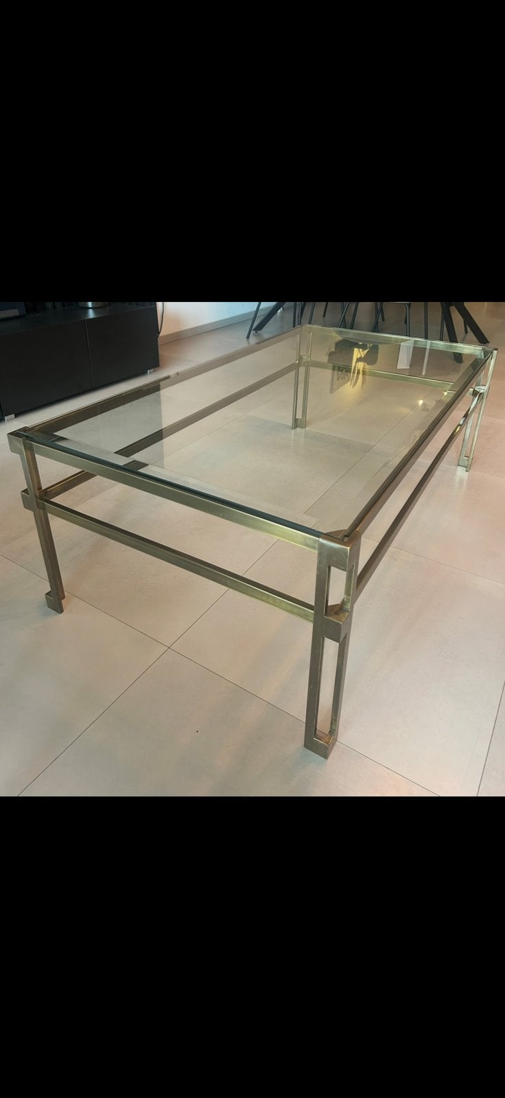Messing salontafel, Ophalen, 100 tot 150 cm, 50 tot 100 cm, Zo goed als nieuw