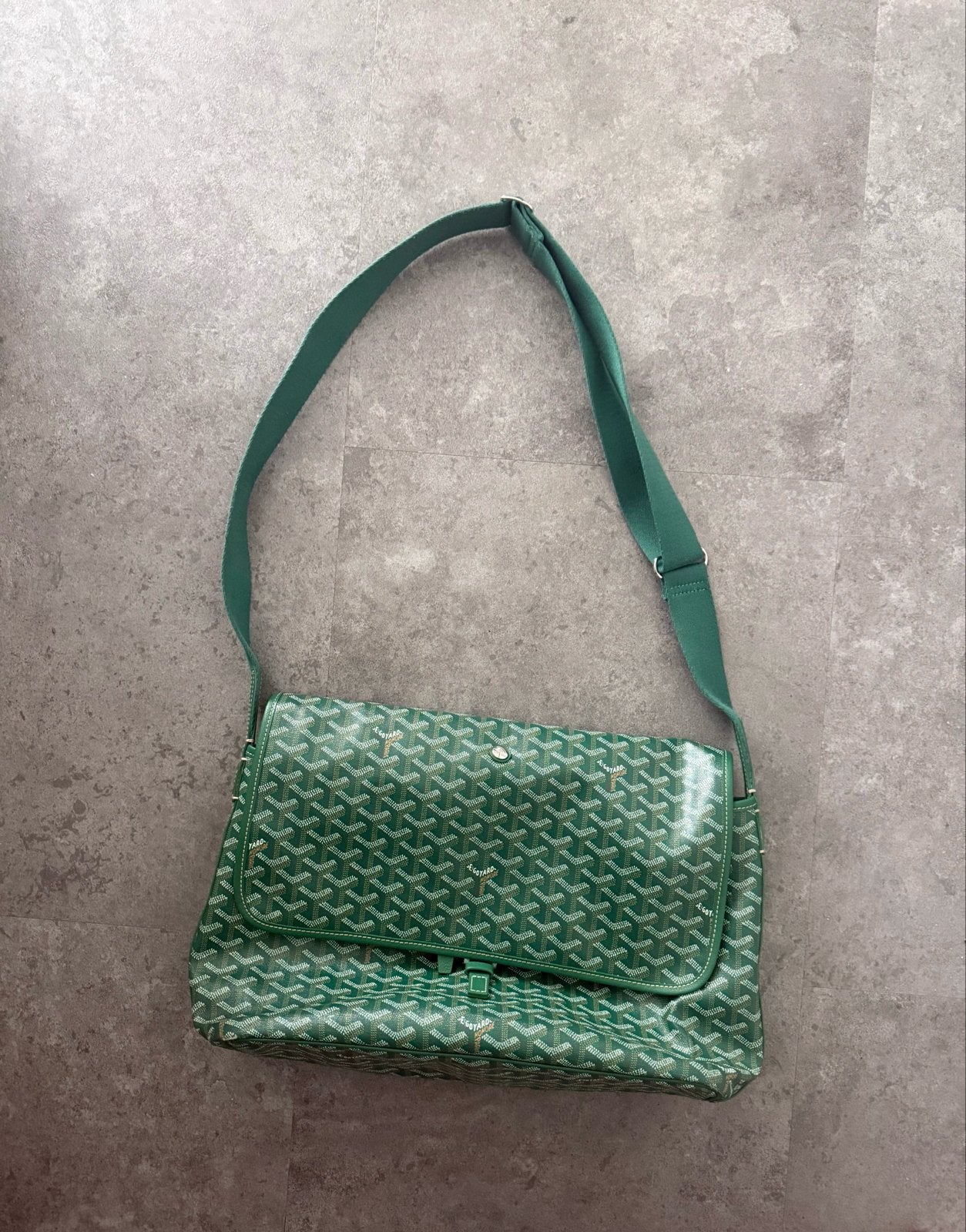 Goyard Messenger Bag Groen, Ophalen of Verzenden, Gebruikt, Groen, Schoudertasje