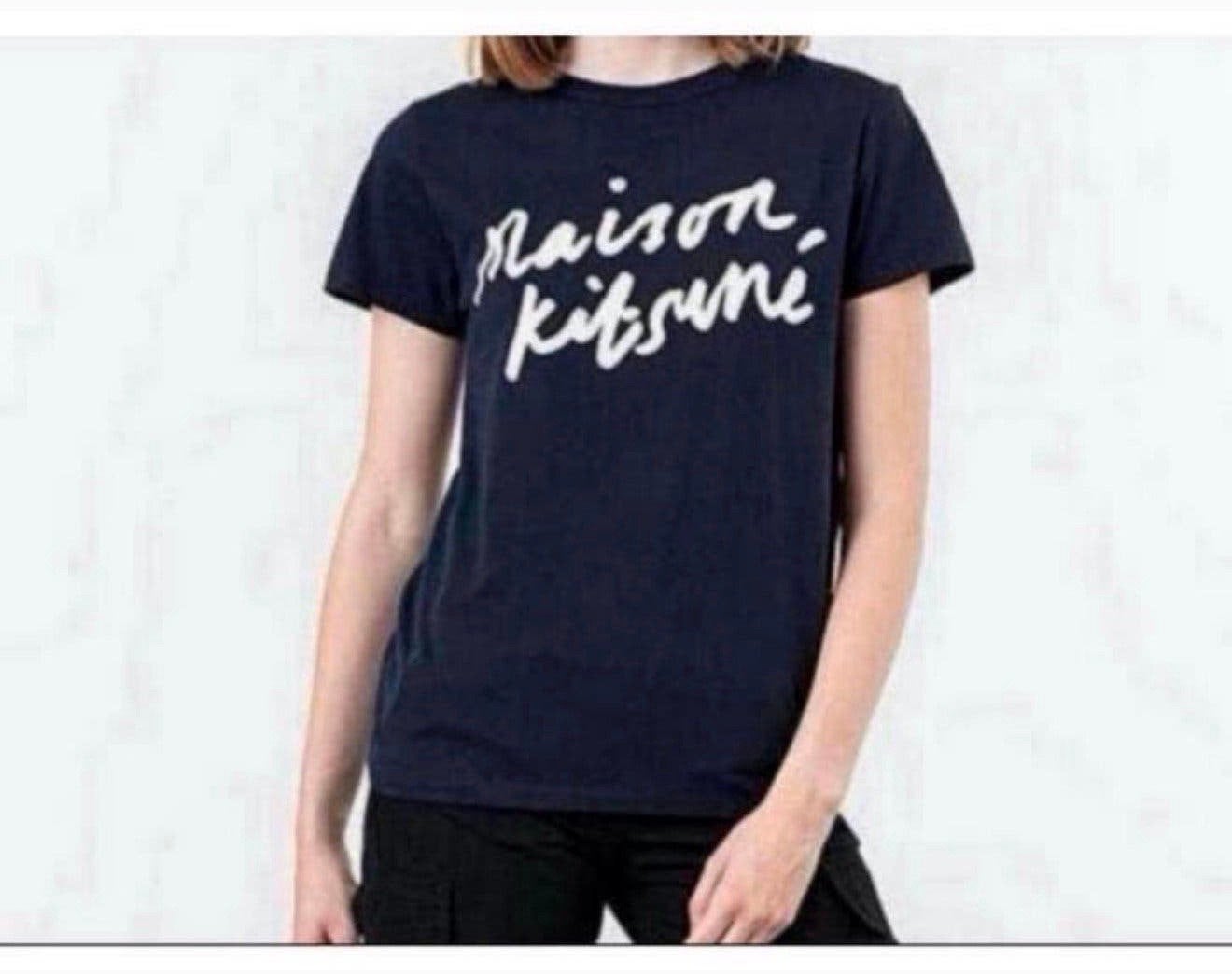 T-SHIRT MAISON KITSUNÉ LOGO TEE - Nieuw tshirt L navy blauw, L, Blauw, Maat 42/44 (L), Nieuw