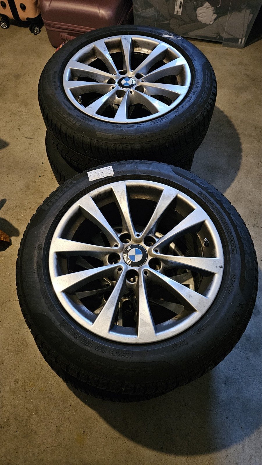 BMW 3 serie set velgen en banden, Auto-onderdelen, Ophalen, 17 inch, Winterbanden, 225 mm