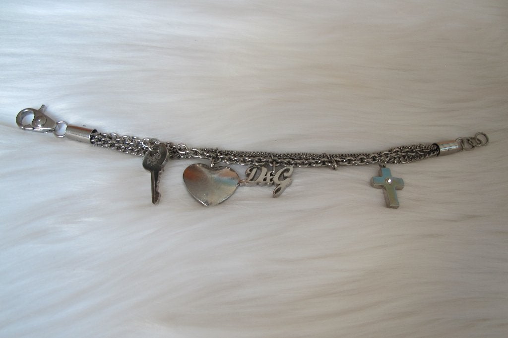 Silver charm bracelet (D&G), Sieraden, Tassen en Uiterlijk, Armbanden, Ophalen of Verzenden, Zo goed als nieuw, Zilver, Overige materialen