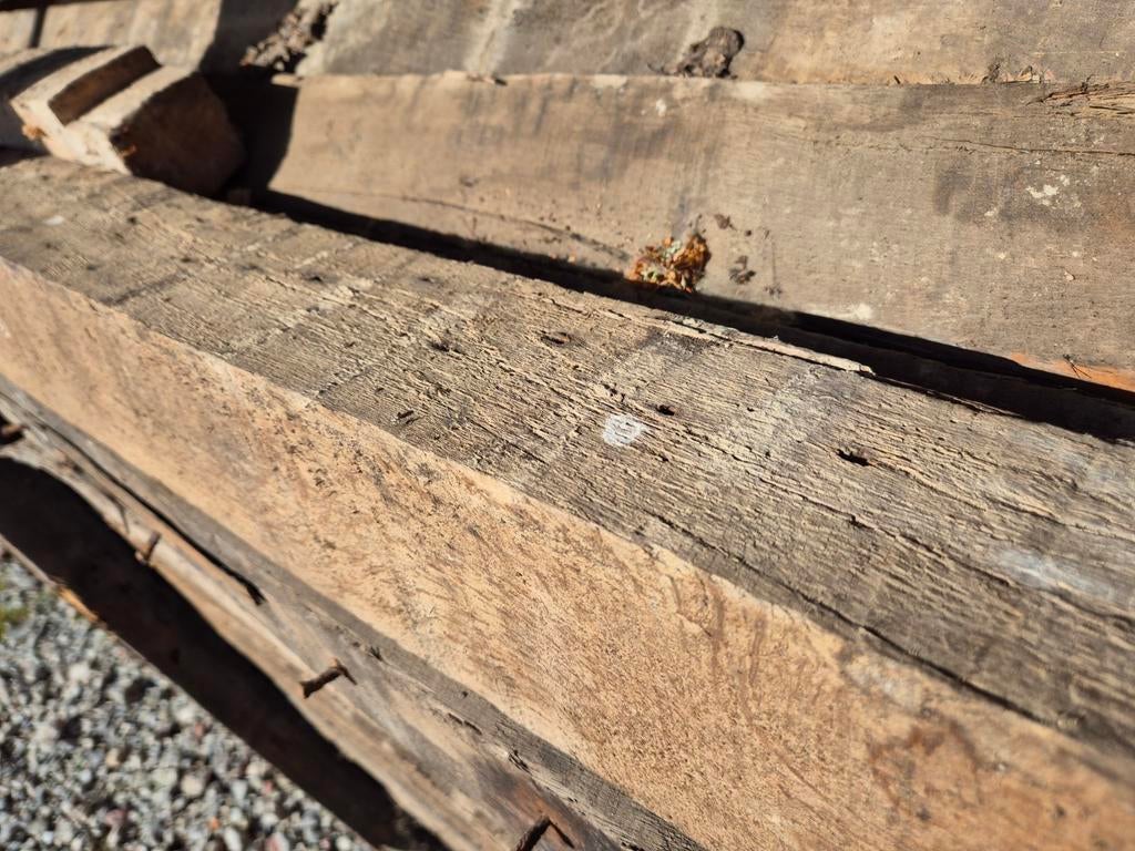 Rustiek eiken kinderbalken recuperatiehhout, Doe-het-zelf en Verbouw, Hout en Planken, Plank, Eiken, Minder dan 200 cm, 50 mm of meer
