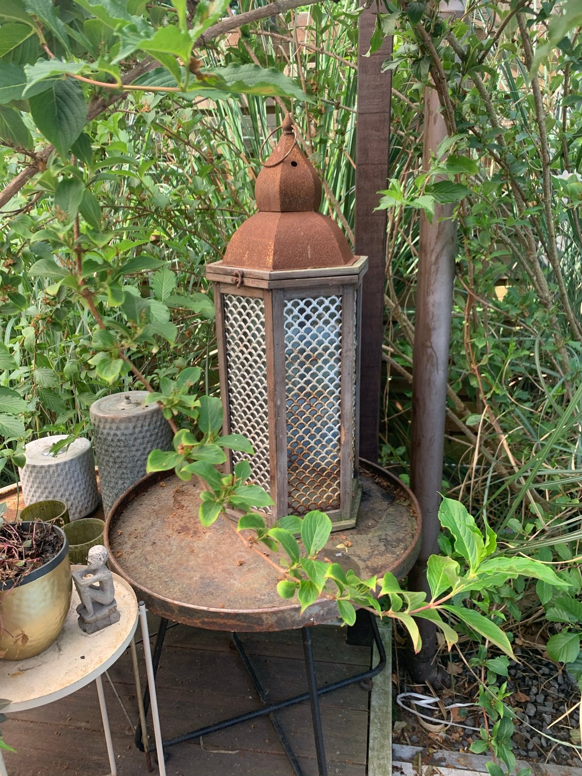 Decoratieve roestige lantaarn voor buiten, Ophalen
