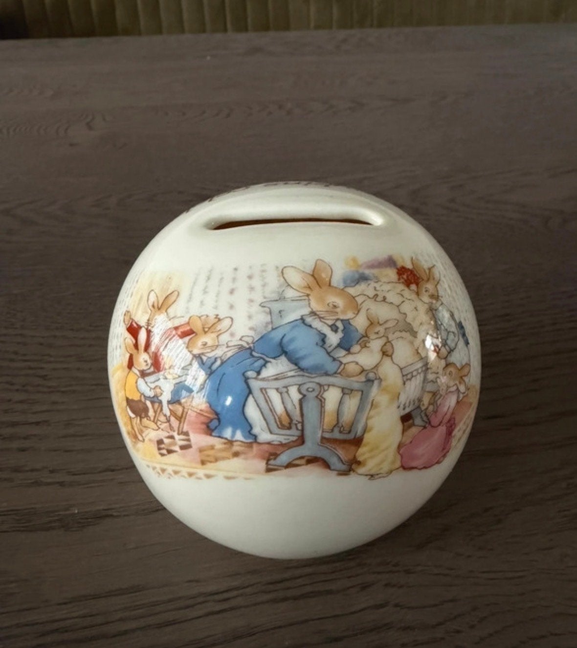 Bunnykins spaarpot Royal Doulton 1936 - Doopcadeau, Ophalen of Verzenden, Zo goed als nieuw, Steen, Aardewerk of Keramiek, Dier
