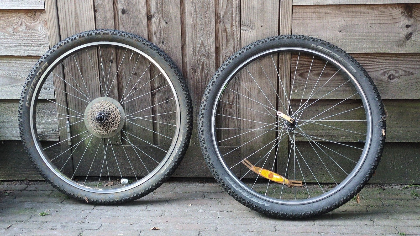 Merida mountainbike wielen 26 inch met 8 speed cassette, Wiel, Gebruikt, Merida, Ophalen of Verzenden