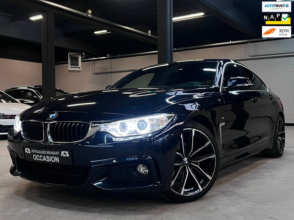 BMW 4-serie Gran Coupé 418i M Sport AngelEyes/Automaat/Lede, Auto's, BMW, Automaat, Gebruikt, Euro 6, Leder en Stof