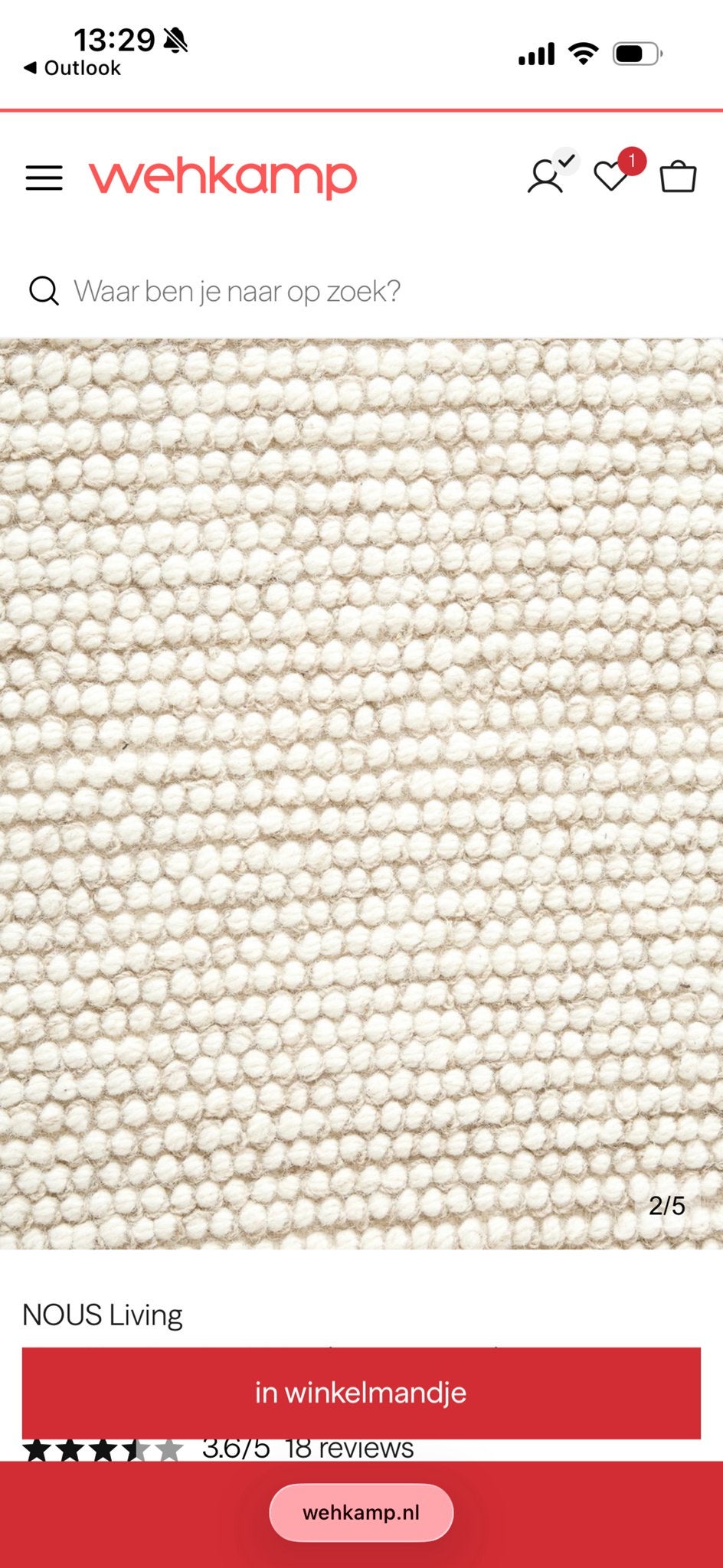 Mooi beige wollen vloerkleed, rook- en huisdiervrij, Ophalen of Verzenden, Zo goed als nieuw, Beige