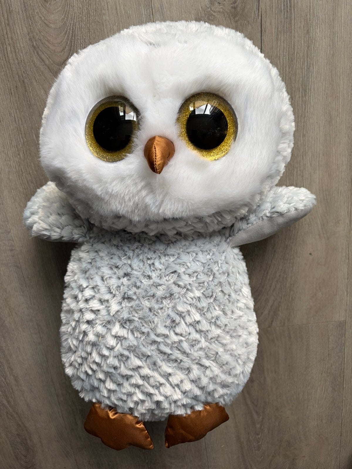 Ty beanie uil- Owlette.. uil knuffel 42 cm, Overige typen, Grijs, Ophalen of Verzenden, Zo goed als nieuw