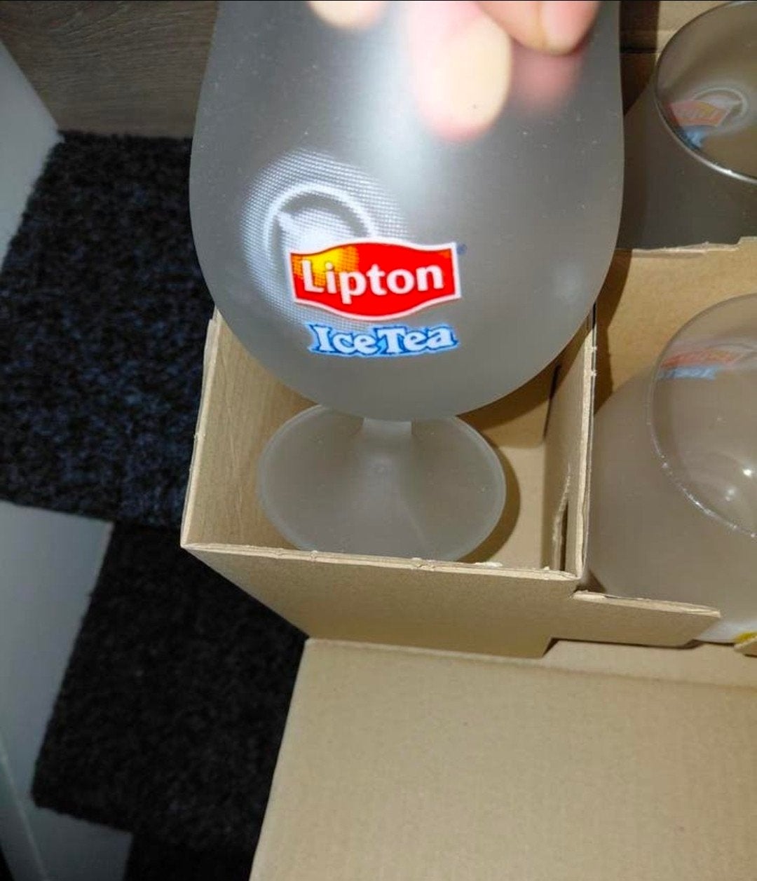Lipton Ice Tea gesatineerde glazen set (6 stuks), Ophalen, Nieuw, Wit, Overige merken