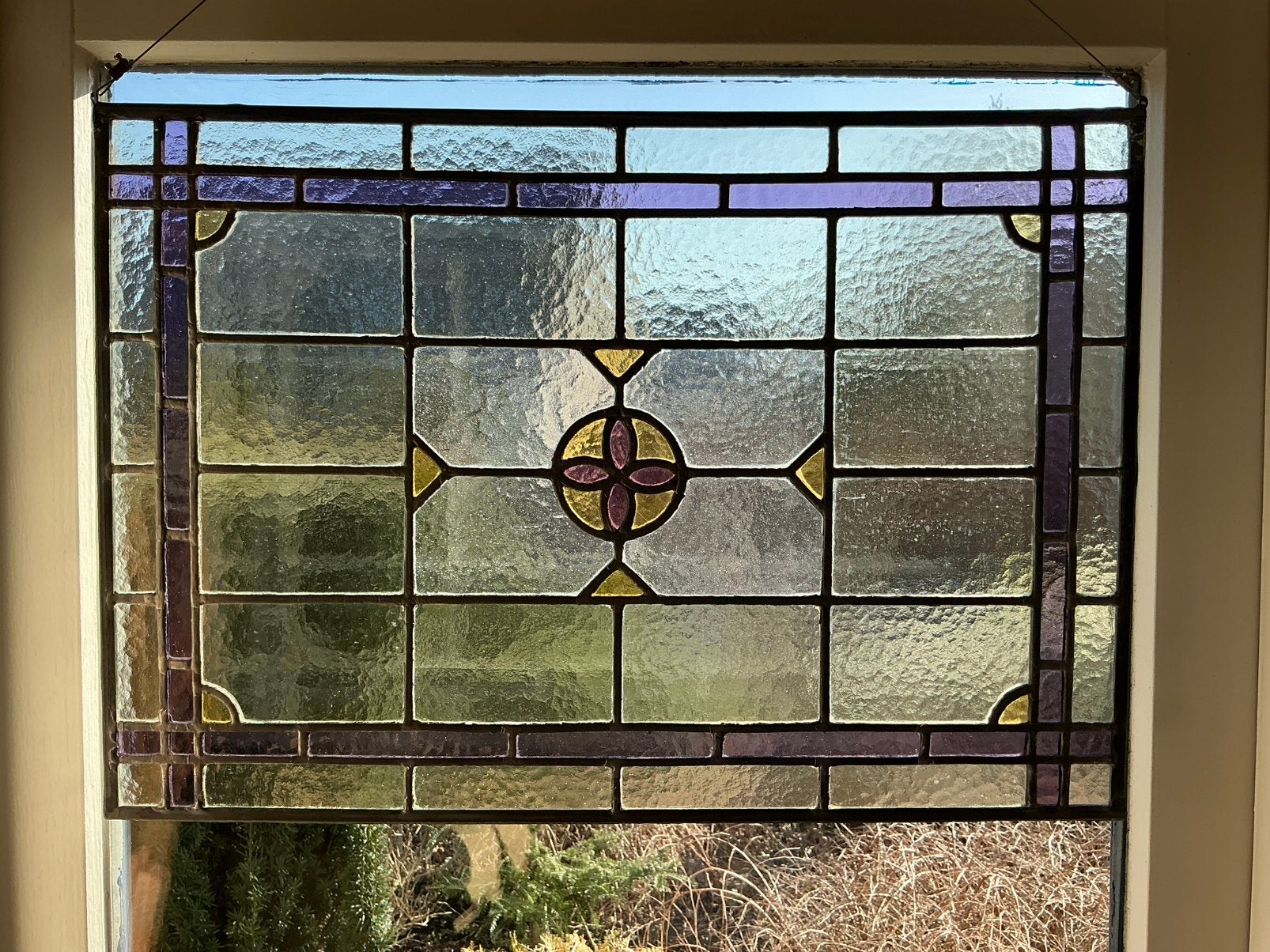 GLAS IN LOOD, KLASSIEK ONTWERP, KAN OPGEHANGEN WORDEN, Antiek en Kunst, Antiek | Glas en Kristal, Ophalen
