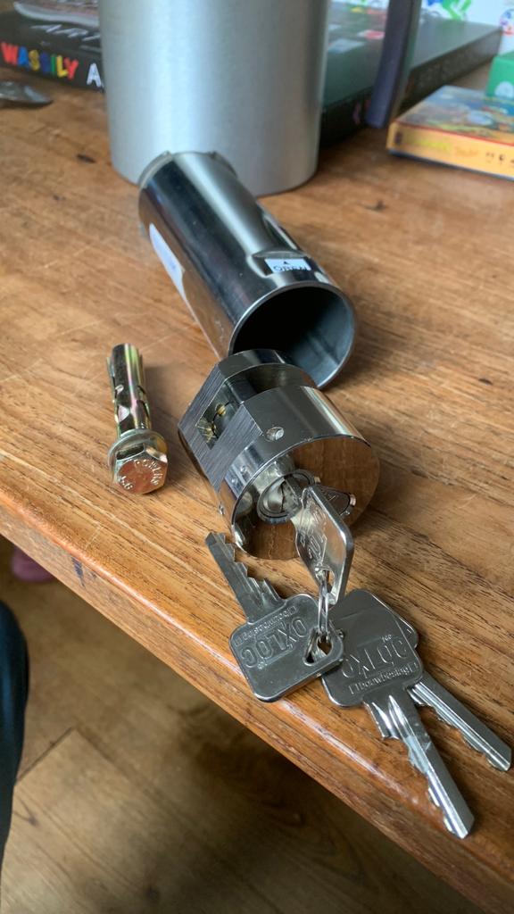 Kruse PZ Light Sleutelbuis met Oxloc cylinder, Ophalen, Zo goed als nieuw, Rvs, Slot