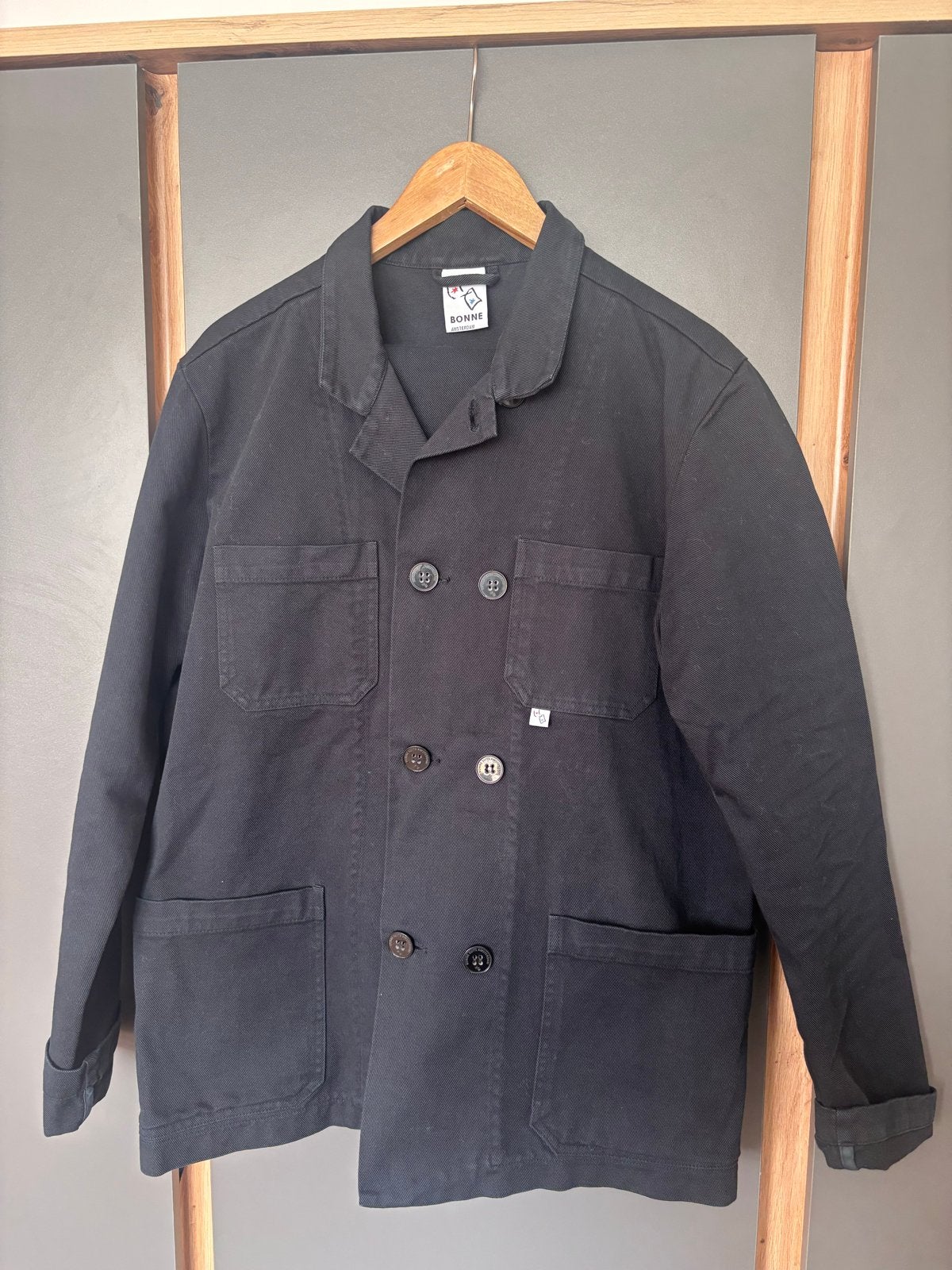 Donkerblauwe Bonne Suits pak - jasje M, broek L, Ophalen of Verzenden, Zo goed als nieuw, Maat 48/50 (M), Zwart
