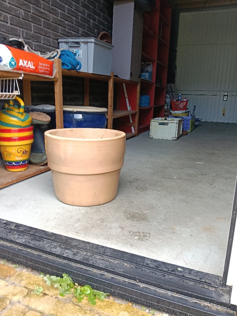 Grote bloempot aardewerk, Gebruikt, Rond, Minder dan 40 cm, Binnen