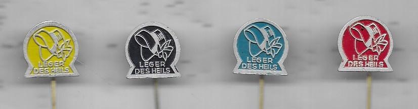 4 LEGER DES HEILS SPELDEN UIT 1 SERIE, Verzenden, Gebruikt, Overige onderwerpen, Speldje of Pin