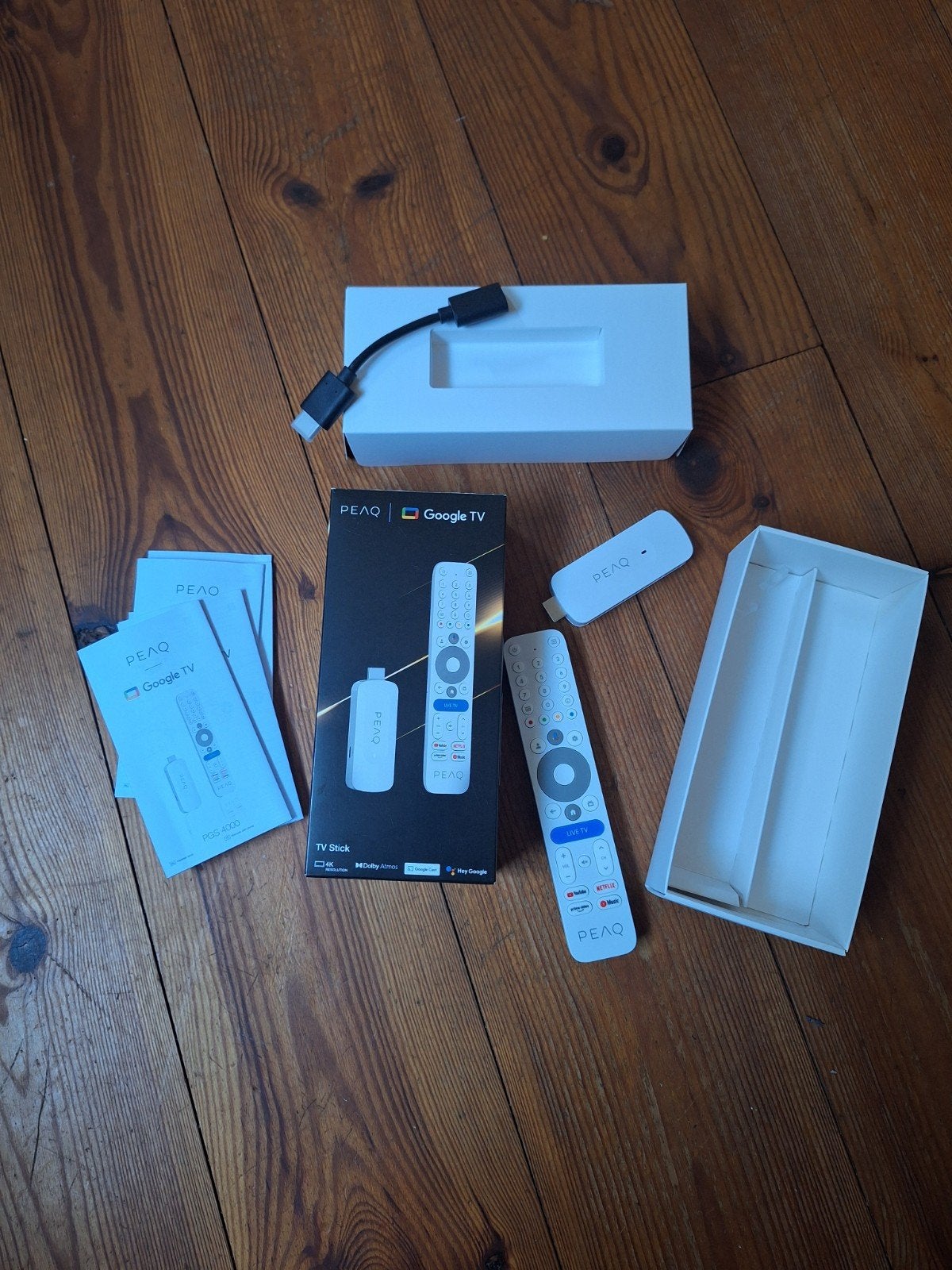 PEAQ TV Stick PGS 4000 met Google TV en afstandsbediening, Audio, Tv en Foto, Ophalen of Verzenden