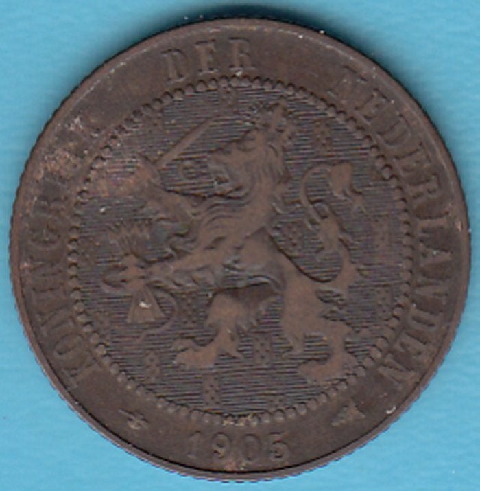 Nederland 2½ cent 1905 Wilhelmina, Sch. 952 in munthouder, Ophalen of Verzenden, Koningin Wilhelmina, Overige waardes, Losse munt