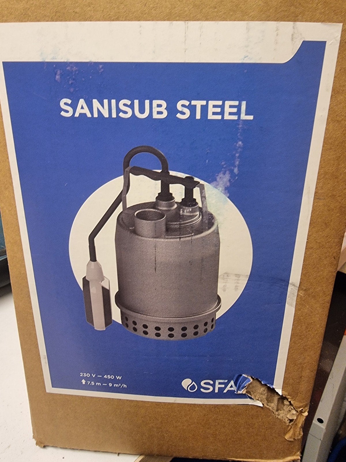 SFA Sanisub Steel Dompelpomp 230V - 450W, Ophalen of Verzenden, Nieuw, Elektrisch, Dompelpomp