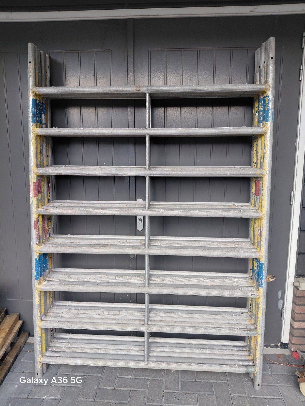 Layher steiger, Ophalen, Gebruikt, Gevelsteiger, 5 meter of hoger