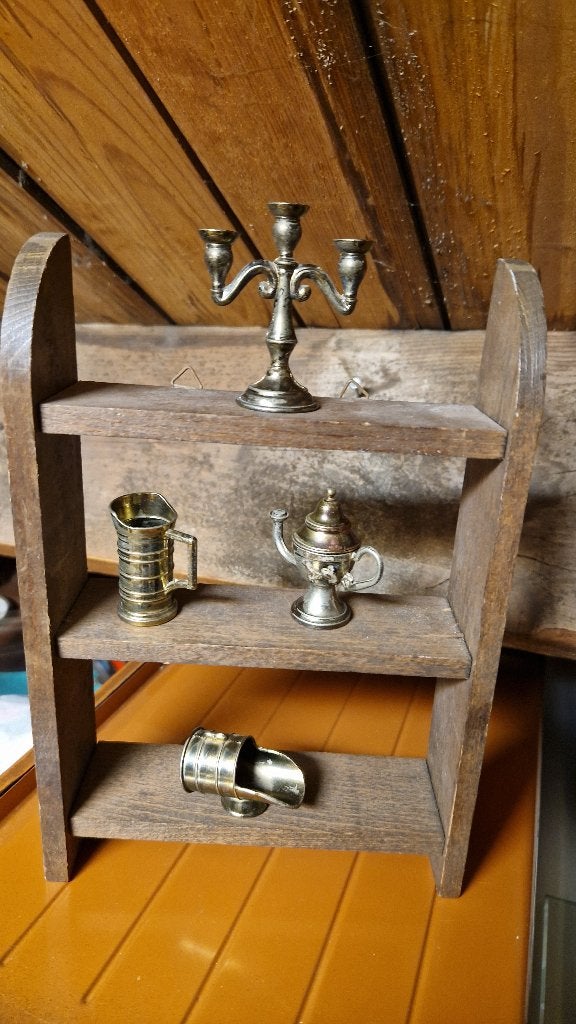 oud rekje met miniaturen messing, Antiek en Kunst, Ophalen of Verzenden