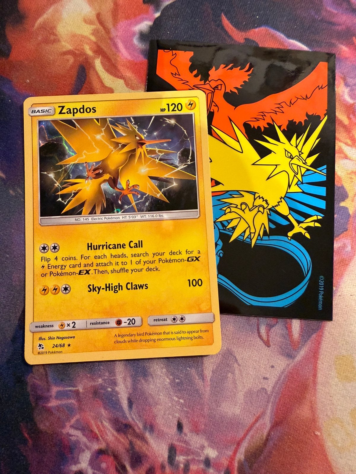 Pokemon Sun&Moon ZAPDOS Rare Holo 24/68, Verzenden, Zo goed als nieuw, Losse kaart, Foil