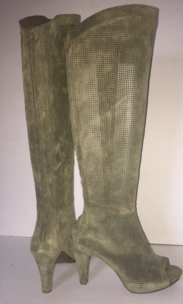 shushu suede groene zomer laarzen maat 36, Hoge laarzen, Ophalen of Verzenden, Groen, Shushu