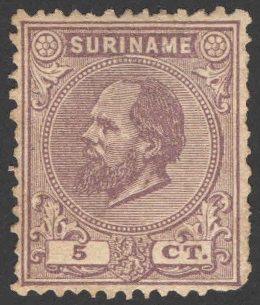 Suriname NVPH nr 5 ongebruikt Koning Willem III 1873, Ophalen of Verzenden, Postfris