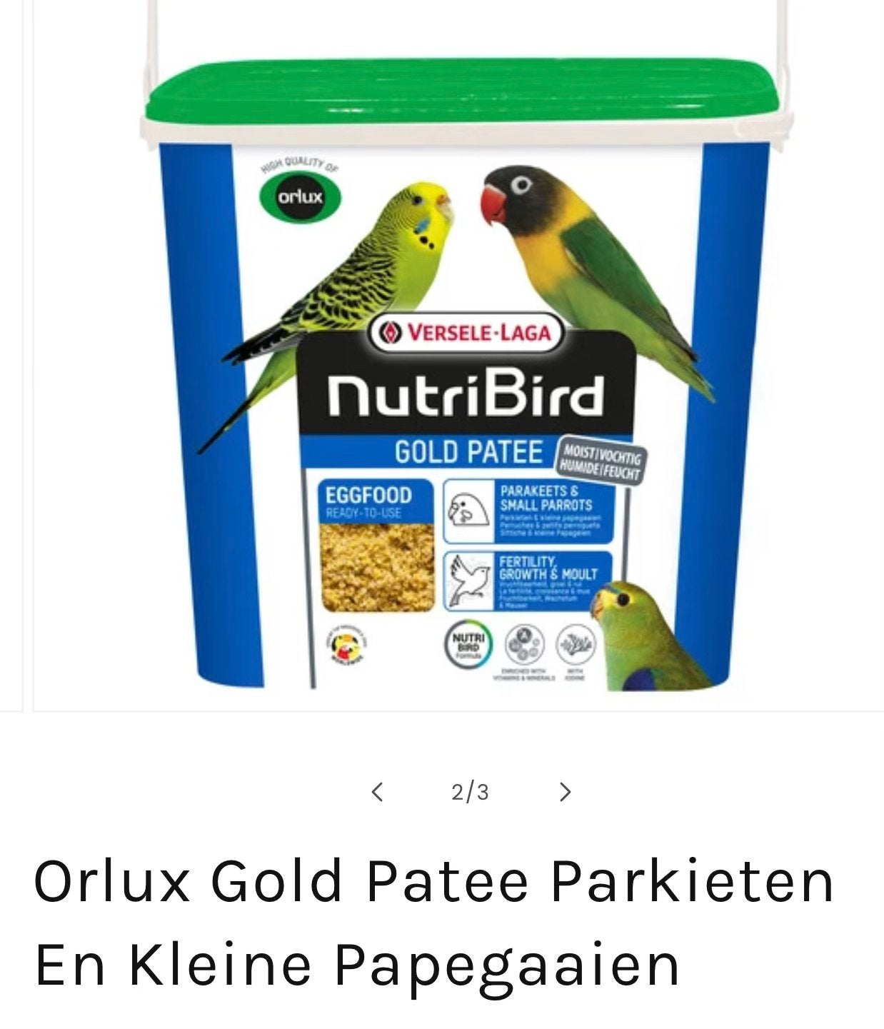 Nutri Bird Gold Patee Eivoer, Dieren en Toebehoren, Dierenvoeding, Ophalen of Verzenden, Vogel