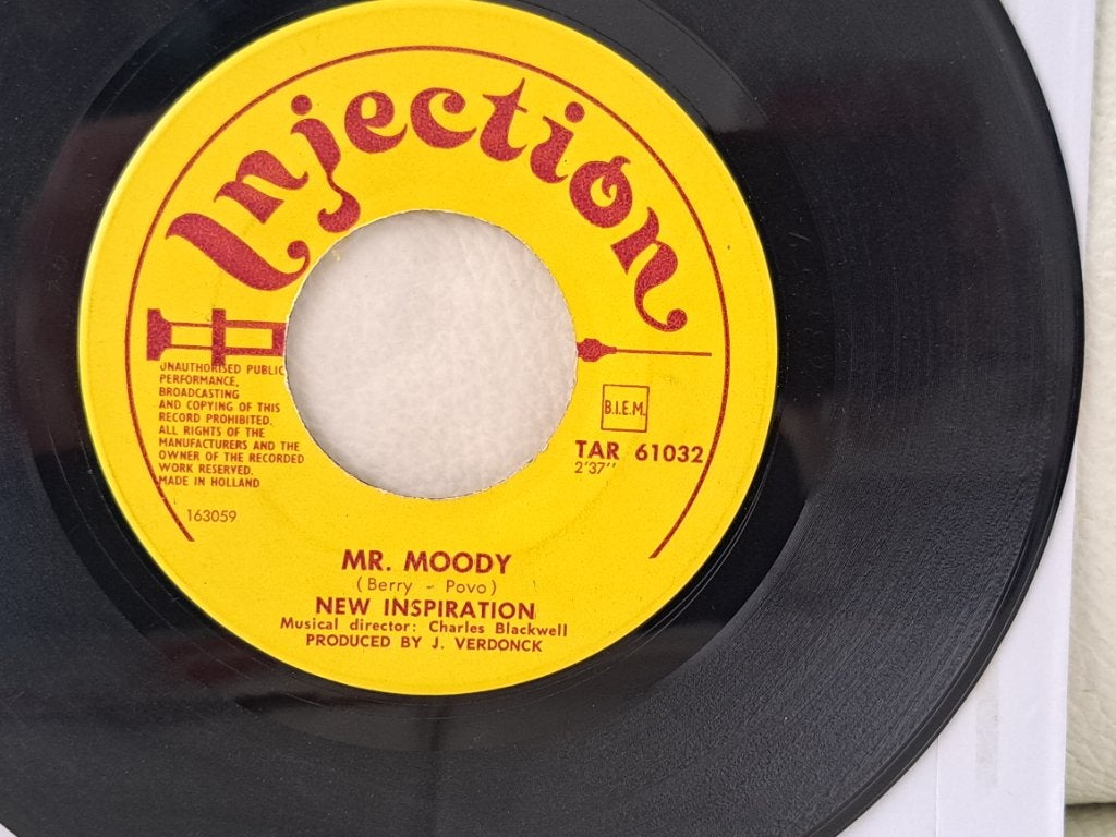 NEW INSPIRATION mr. moody nederbeat single, Gebruikt, Originele persing, 7 inch, Ophalen of Verzenden