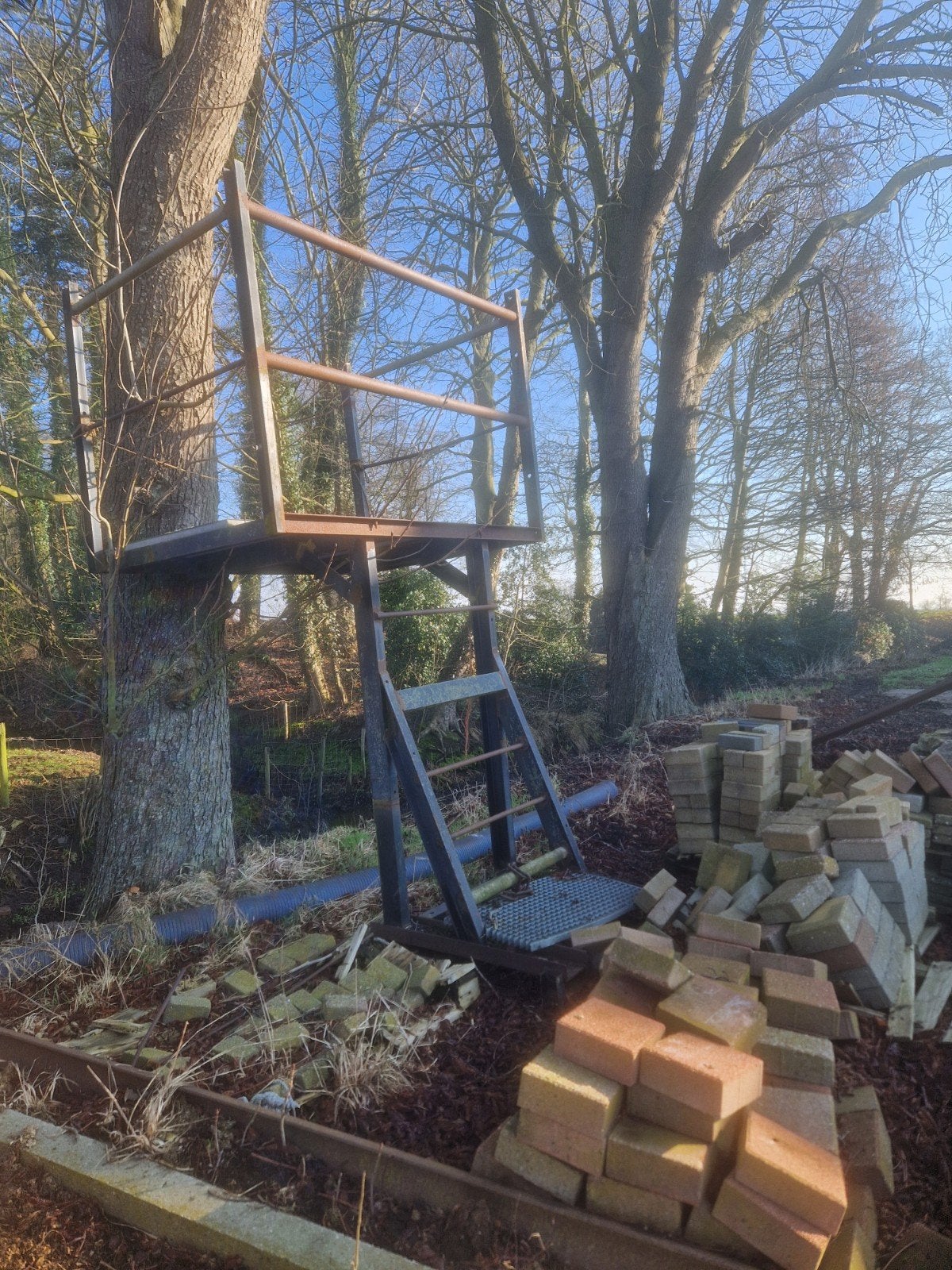 Hoogwerkbak. Manbak, Ophalen
