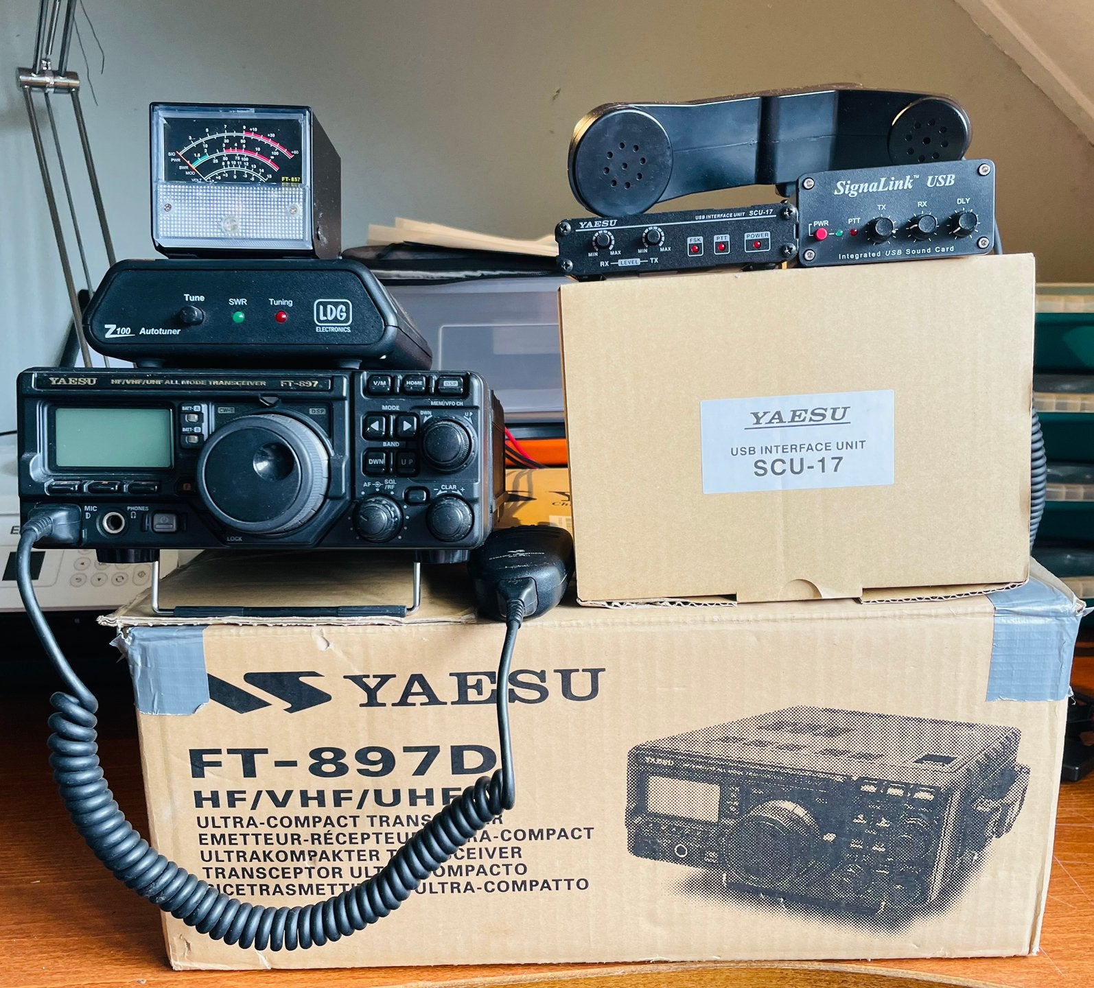 Yaesu FT-897 HF/VHF/UHF Amateur Radio Set, Telecommunicatie, Ophalen of Verzenden, Zo goed als nieuw, Zender en Ontvanger