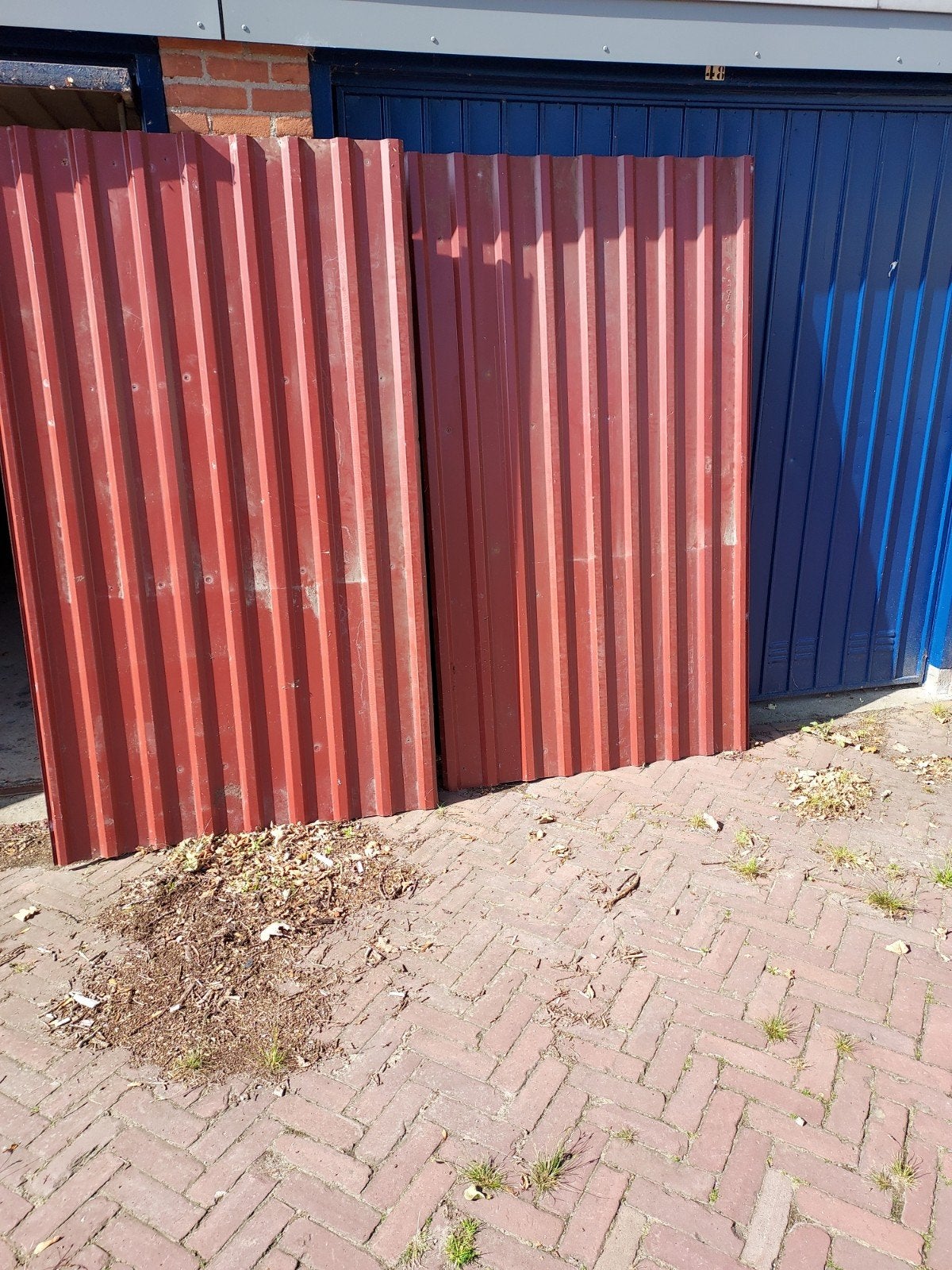 4 gebruikte damwand profielplaten, Tuin en Terras, Ophalen, Minder dan 3 meter, IJzer, 1 tot 2 meter