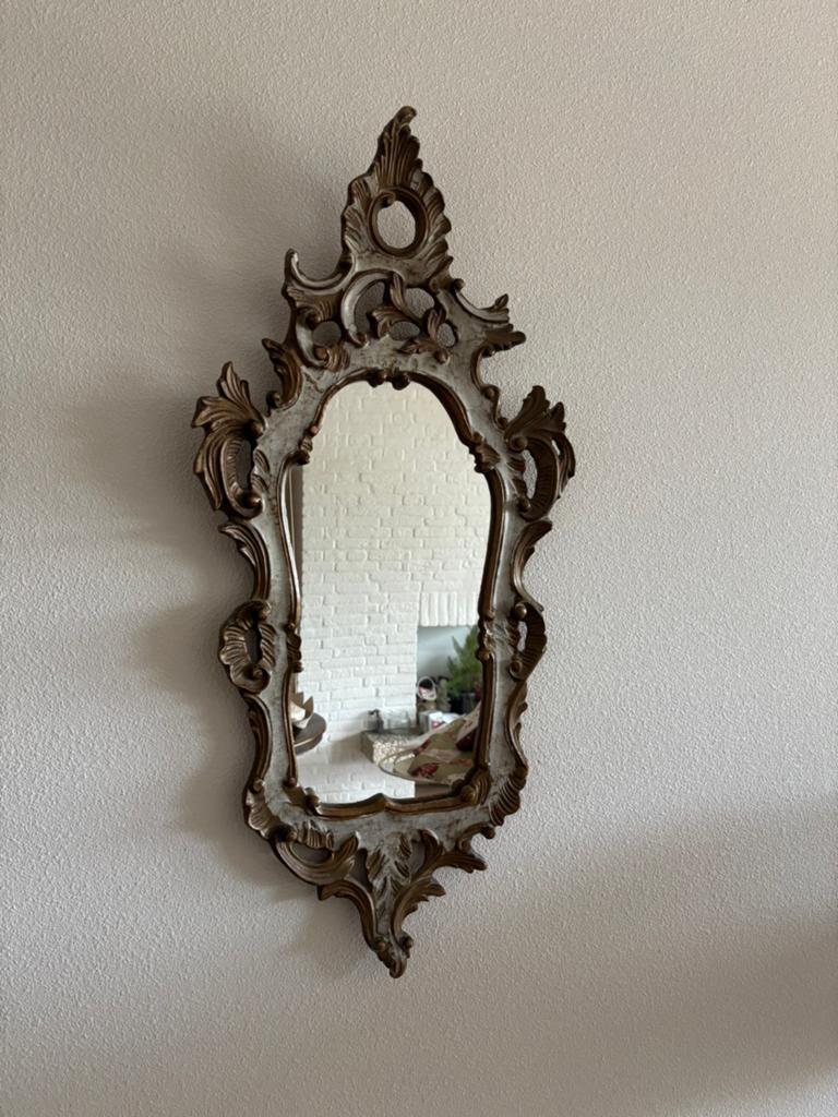 Antieke spiegel van Louis XV (Quinze), Antiek en Kunst, Ophalen of Verzenden, Rechthoekig