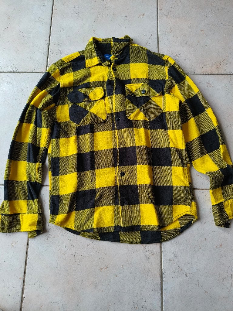 Black/Yellow Checkered Jack&Jones Jacket, Kleding | Heren, Maat 48/50 (M), Geel, Ophalen of Verzenden, Zo goed als nieuw