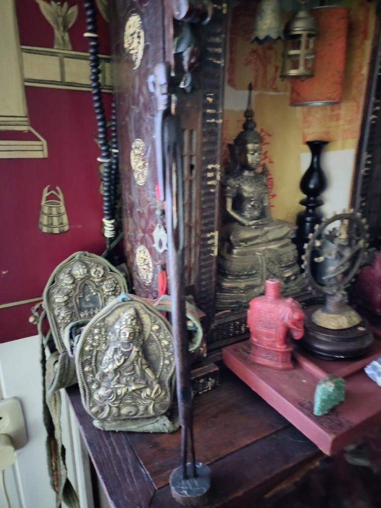 Lang smal beeld, zwart, Sri Lanka, Ophalen of Verzenden