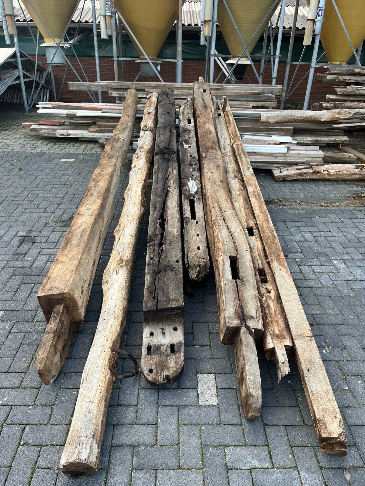 Eiken gebinten, Ophalen, Gebruikt, 250 cm of meer, Balken