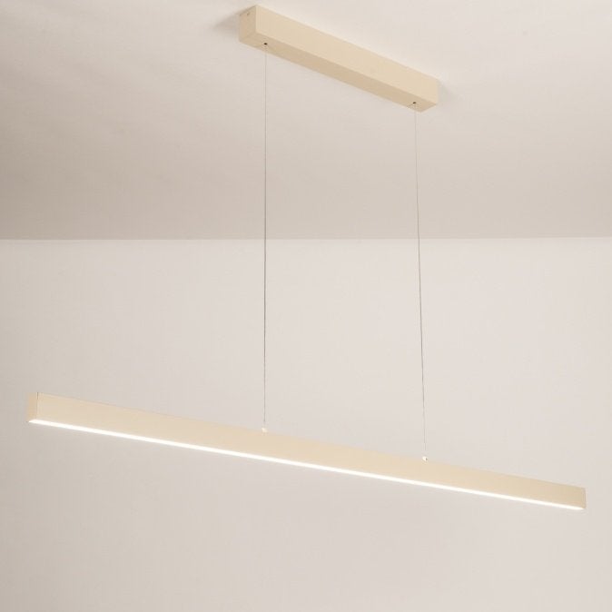 beige led hanglamp up en down 150cm afstandsbediening lamp, Ophalen of Verzenden, Nieuw, Minder dan 50 cm
