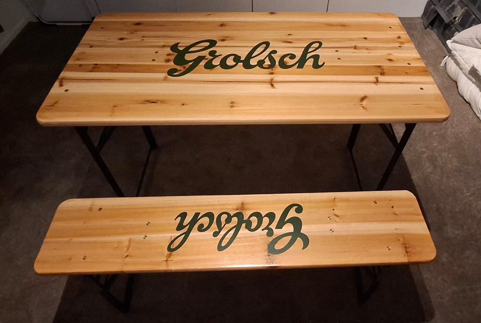 Bier tafel Grolsch, Ophalen, Nieuw, Rechthoekig, Hout