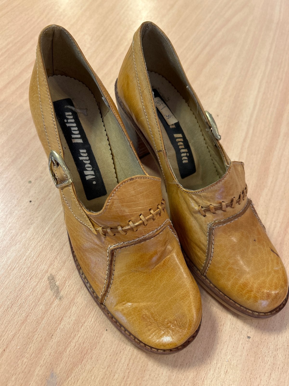 Vintage Moda Italia schoenen maat 37, Ophalen of Verzenden, Gedragen, Bruin, Schoenen met hoge hakken