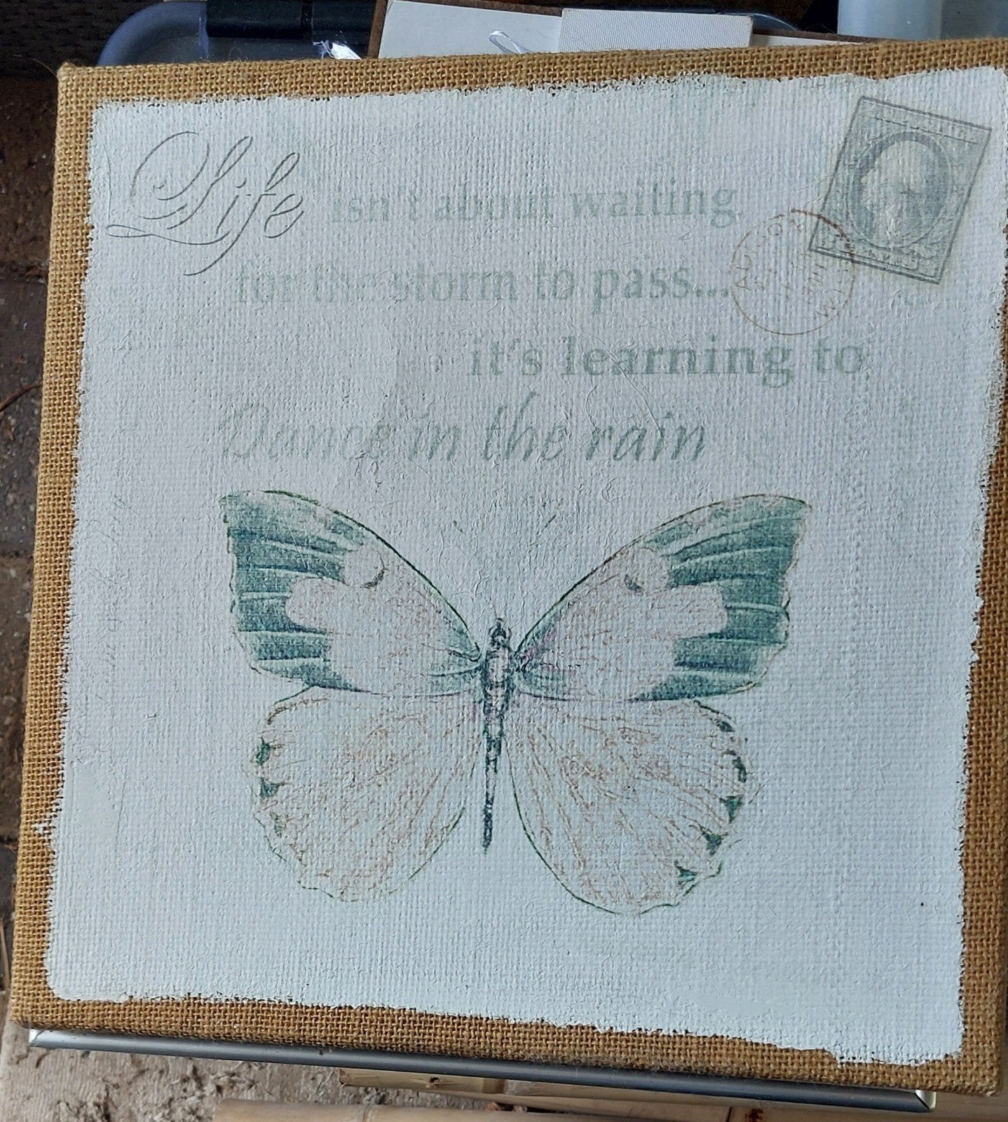 GRATIS canvas met spreuk, 40x40cm?, Ophalen, Gebruikt, Schilderij