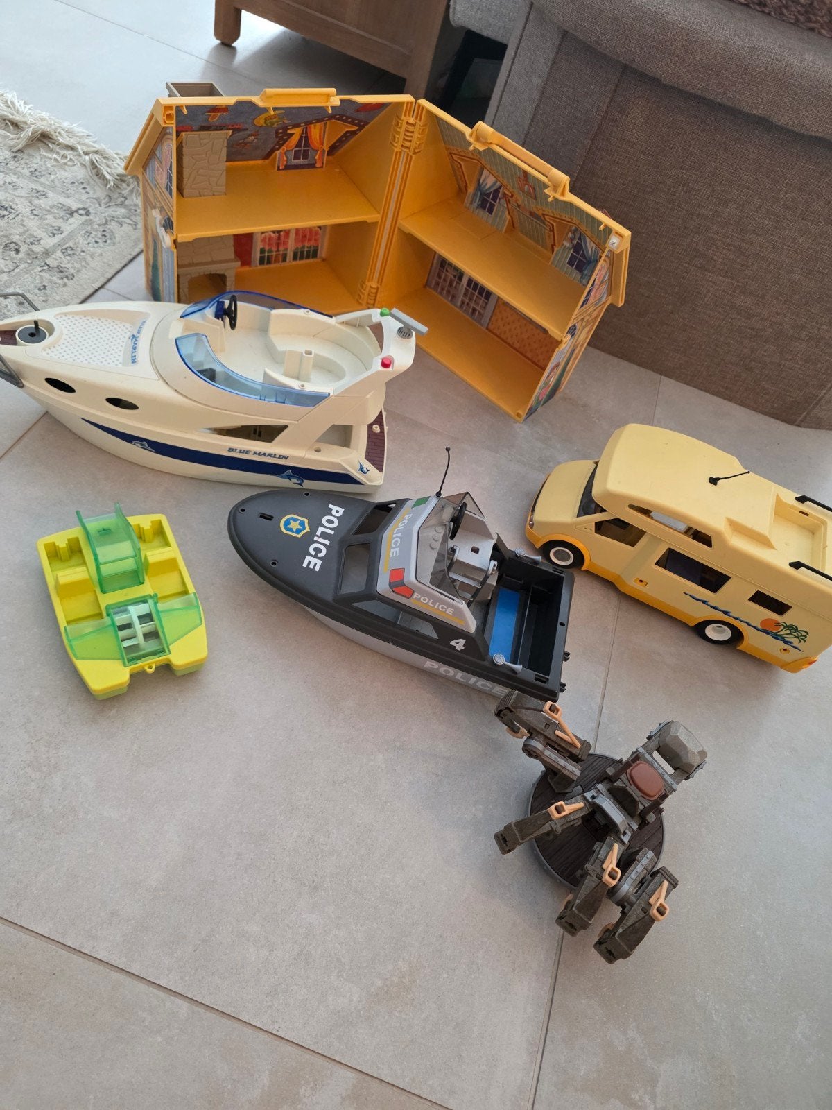 Playmobil boten, camper en huisje, Ophalen, Gebruikt, Losse onderdelen, Boot/Schip